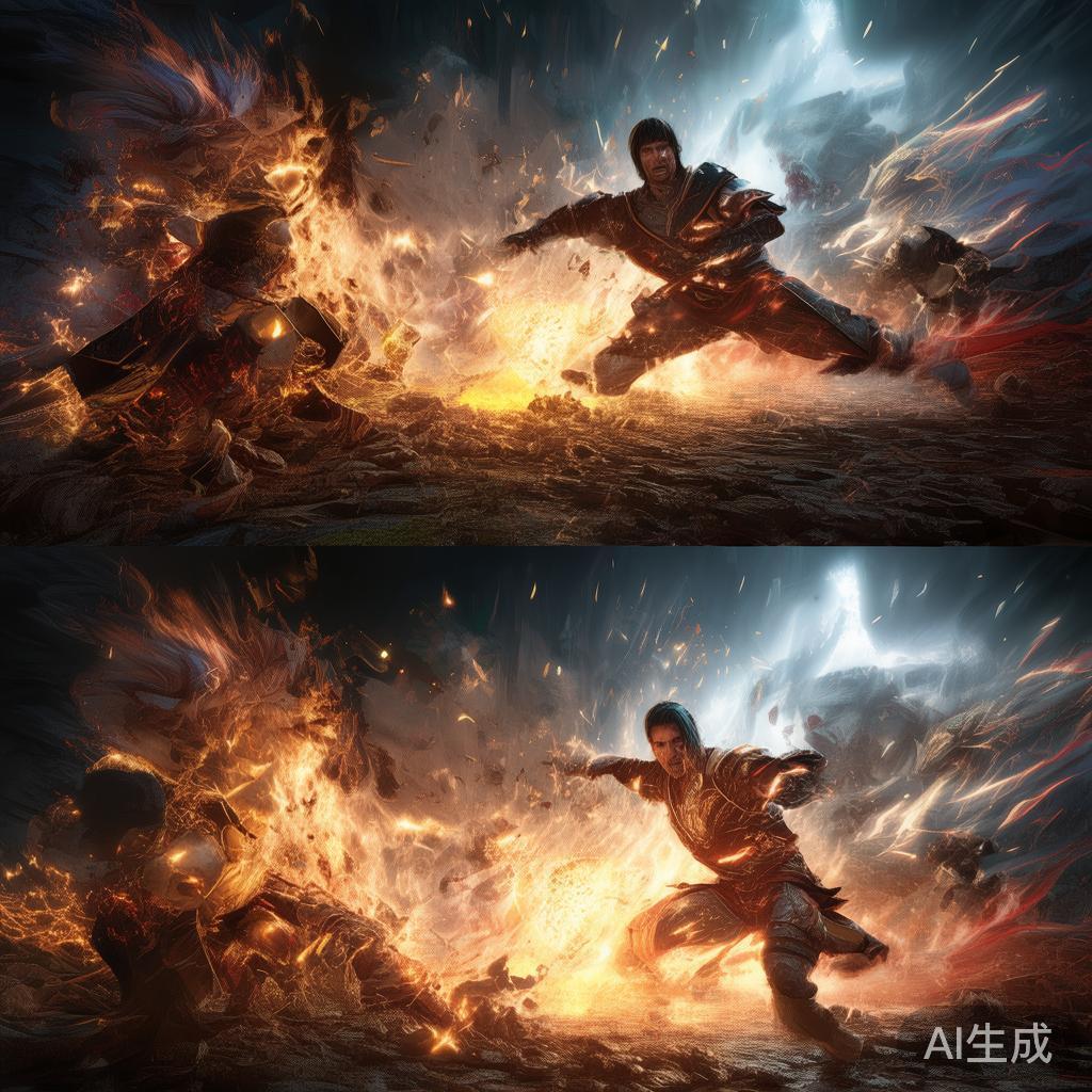 第二图片：角色动感十足的战斗场面
不仅仅是静态画